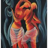 Painting titled "“Danseuses de charm…" by Kamba Mukeke, Original Artwork, Acrylic Mounted on Wood Stretcher frame
