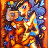 Pintura intitulada "The Blue Rose ( me…" por Kaola Oty, Obras de arte originais, Acrílico