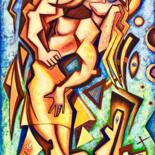 Peinture intitulée "Dopamine kisss" par Kaola Oty, Œuvre d'art originale, Acrylique