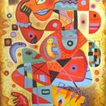 Pintura intitulada "” Pregnant cubist w…" por Kaola Oty, Obras de arte originais, Óleo