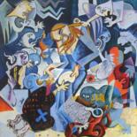 Peinture intitulée "” The Last Supper ”" par Kaola Oty, Œuvre d'art originale, Huile