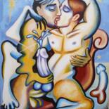 Peinture intitulée "Love in the early m…" par Kaola Oty, Œuvre d'art originale, Huile