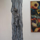 Sculpture titled "Beyond the curtain…" by Karen Axikyan, Original Artwork, Metals