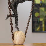 Sculpture intitulée "In chains" par Karen Axikyan, Œuvre d'art originale, Fil de fer
