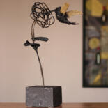 Sculpture intitulée "The Soaring of Spir…" par Karen Axikyan, Œuvre d'art originale, Métaux