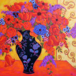Peinture intitulée "Lilac and Tulips" par Karen Rieger, Œuvre d'art originale, Acrylique Monté sur Châssis en bois