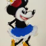 Malerei mit dem Titel "Minnie Mouse" von Karen Thomas, Original-Kunstwerk, Acryl