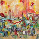 제목이 "Abstrakt Quadrate"인 미술작품 Karin Sternberg로, 원작, 기름