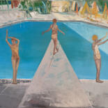 Pintura titulada "Pool 17" por Kariko Ono, Obra de arte original, Oleo Montado en Bastidor de camilla de madera