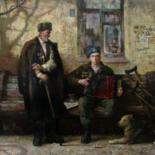 Schilderij getiteld "The veterans" door Andrei Kartashov, Origineel Kunstwerk, Olie
