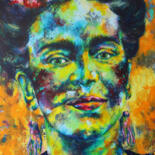 Schilderij getiteld "Frida" door Kascho, Origineel Kunstwerk, Acryl Gemonteerd op Frame voor houten brancard