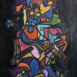 Peinture intitulée "Musician III" par Kazi Muhammed Taki, Œuvre d'art originale, Fusain