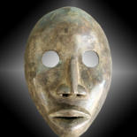 Sculpture intitulée "Masque Dan en Bronz…" par Kebe, Œuvre d'art originale, Bronze