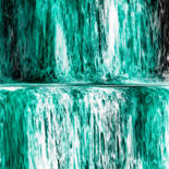 Digital Arts titled "Green Waterfall" by Keep Magic, Original Artwork, Digital Painting