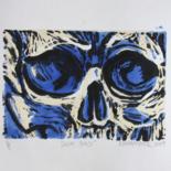 Printmaking titled "Skull Face" by Nick Kelleher, Original Artwork