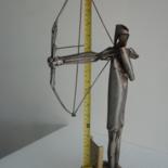 Sculpture titled "O Arqueiro" by Kennedias, Original Artwork, Metals