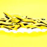 Malerei mit dem Titel "Yellow" von Kesa Graffiti, Original-Kunstwerk, Acryl