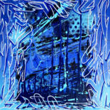 Pintura intitulada "Blue océan" por Kesa Graffiti, Obras de arte originais, Acrílico