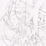 Dessin intitulée "" homme graphisme "" par Foe' Z, Œuvre d'art originale, Graphite