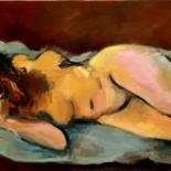 Painting titled "Nude" by Mariam Dolidze, Original Artwork, Oil