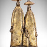 Sculpture intitulée "Visit" par Khurshed Husenov, Œuvre d'art originale, Bronze