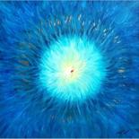 Painting titled "Blue Exploding Aeri…" by Khusro Subzwari, Original Artwork, Acrylic