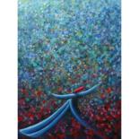 Painting titled "Blue Themed Whirlin…" by Khusro Subzwari, Original Artwork, Acrylic