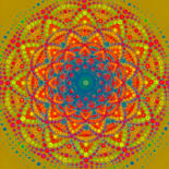 Arts numériques intitulée ""Mandala  Joy"" par Kirlian, Œuvre d'art originale, Peinture numérique