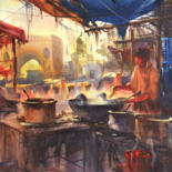 Painting titled "local-flavours.jpg" by Kishore Singh, Original Artwork, Watercolor