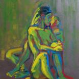 Peinture intitulée "Desire to stay with…" par Konstantin Lakstigal, Œuvre d'art originale, Tempera