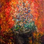 Painting titled "Burning flowerpot" by Alexander Kriegel, Original Artwork, Acrylic