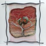 Textile Art titled "Adam and Eva" by Kristyna Hukasian, Original Artwork, Tapestry Mounted on Metal