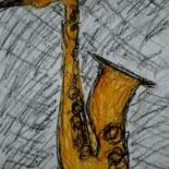 Dibujo titulada "saxophones" por Kseiran, Obra de arte original
