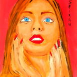 Pittura intitolato "la fille amoureuse" da Kseiran, Opera d'arte originale, Olio