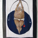Art textile intitulée "повисла" par Kseniia Hopko, Œuvre d'art originale, Tapisserie Monté sur Panneau de bois