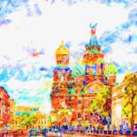 Pittura intitolato "Sankt Petersburg" da D.Arts, Opera d'arte originale, Acrilico