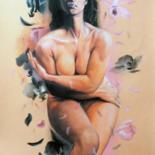 Картина под названием "орхидея" - Rom, Подлинное произведение искусства, Масло