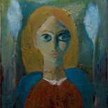 Painting titled "Redhead" by Gagik Kurginyan, Original Artwork, Oil