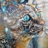 Digitale Kunst mit dem Titel "Friky, cat - Mix me…" von L.Roche, Original-Kunstwerk, Acryl