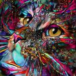 Digital Arts titled "Lucinda 2022, cat" by L.Roche, Original Artwork, Acrylic