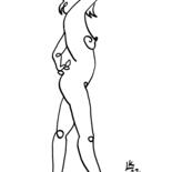 Disegno intitolato "Elegance Unveiled #8" da Lada Kholosho, Opera d'arte originale, Pennarello
