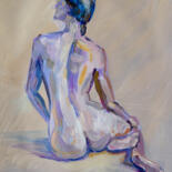 Drawing titled "Slender Nude Woman" by Lada Kholosho, Original Artwork, Acrylic