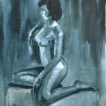 "Naked woman sitting…" başlıklı Tablo Lada Kholosho tarafından, Orijinal sanat, Akrilik Ahşap Sedye çerçevesi üzerine monte…