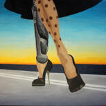 Painting titled "Les jambes de Gazov" by Lady Caviar, Original Artwork, Acrylic