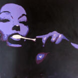 Pittura intitolato "L'autoportrait à br…" da Lady Caviar, Opera d'arte originale, Acrilico