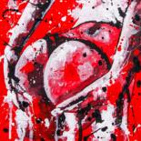 Картина под названием "lady in Red" - Lady Redhorns, Подлинное произведение искусства, Акрил
