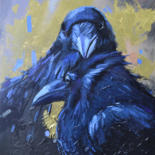 Malerei mit dem Titel "CROW" von Artem Lozhkin, Original-Kunstwerk, Öl