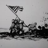 Drawing titled "Iwo Jima : L244" by Laou, Original Artwork, Ink