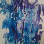绘画 标题为“L'arbre bleu” 由Eveline Ghironi (khava), 原创艺术品, 搪瓷 安装在木板上