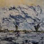 Peinture intitulée "le lac gelé" par Eveline Ghironi (khava), Œuvre d'art originale, Huile